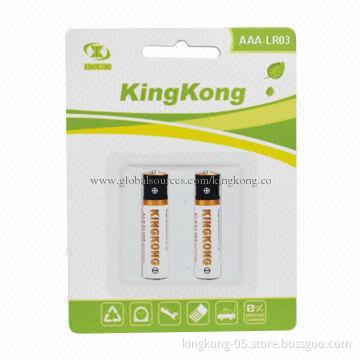 No Mercury Alkaline Batteries with 1.5V Nominal Voltage and 800mAh Capacity